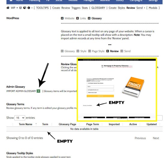 Glossary and Website Empty Glossary Glossary and Website Empty Glossary