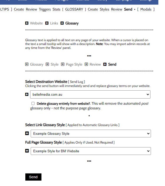 Send Glossary to Website Send Glossary to Website
