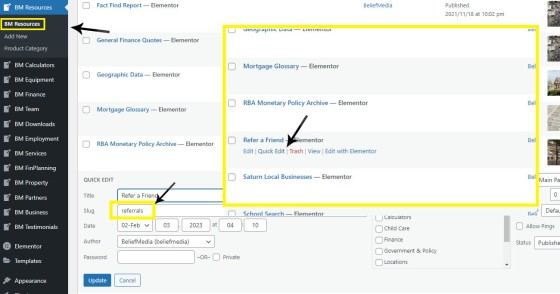 Referral Form WP Menu