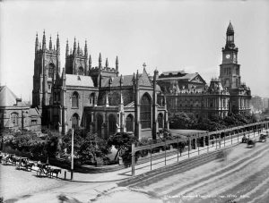 St Andrew's Cathedral and Town Hall, Sydney, 1900